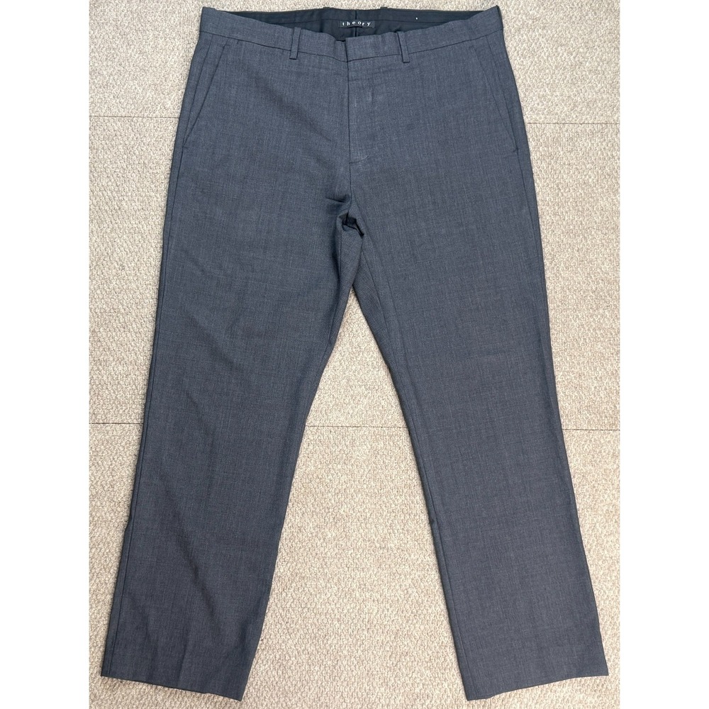 Theory Men's Wool Blend Dark Gray Slash Pockets Dress Pants Size 34
